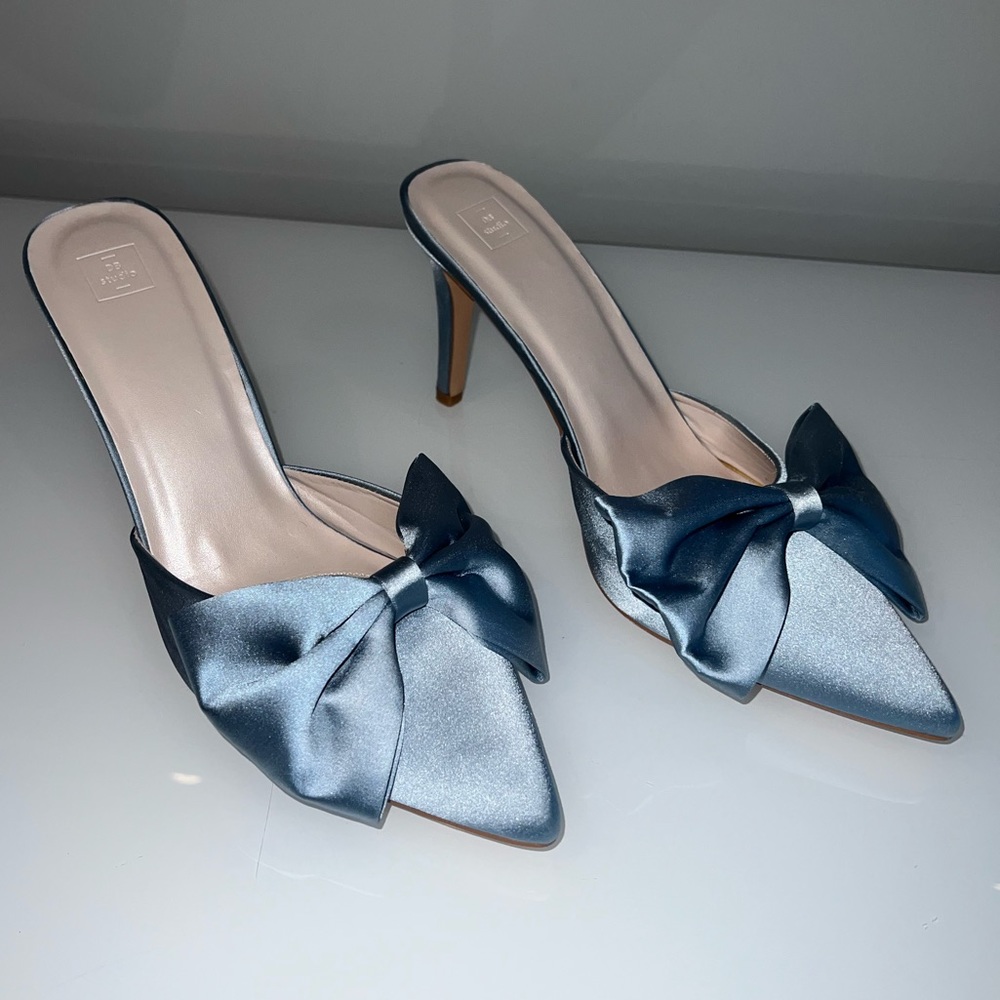 Chic satin stiletto mule heels